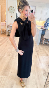 Black Midi Dress and Sweater Set