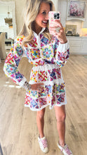 Queen of Sparkle White and Rainbow Italian Tile Sweatshirt Dress