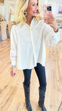 White Button Down Long Sleeve Top