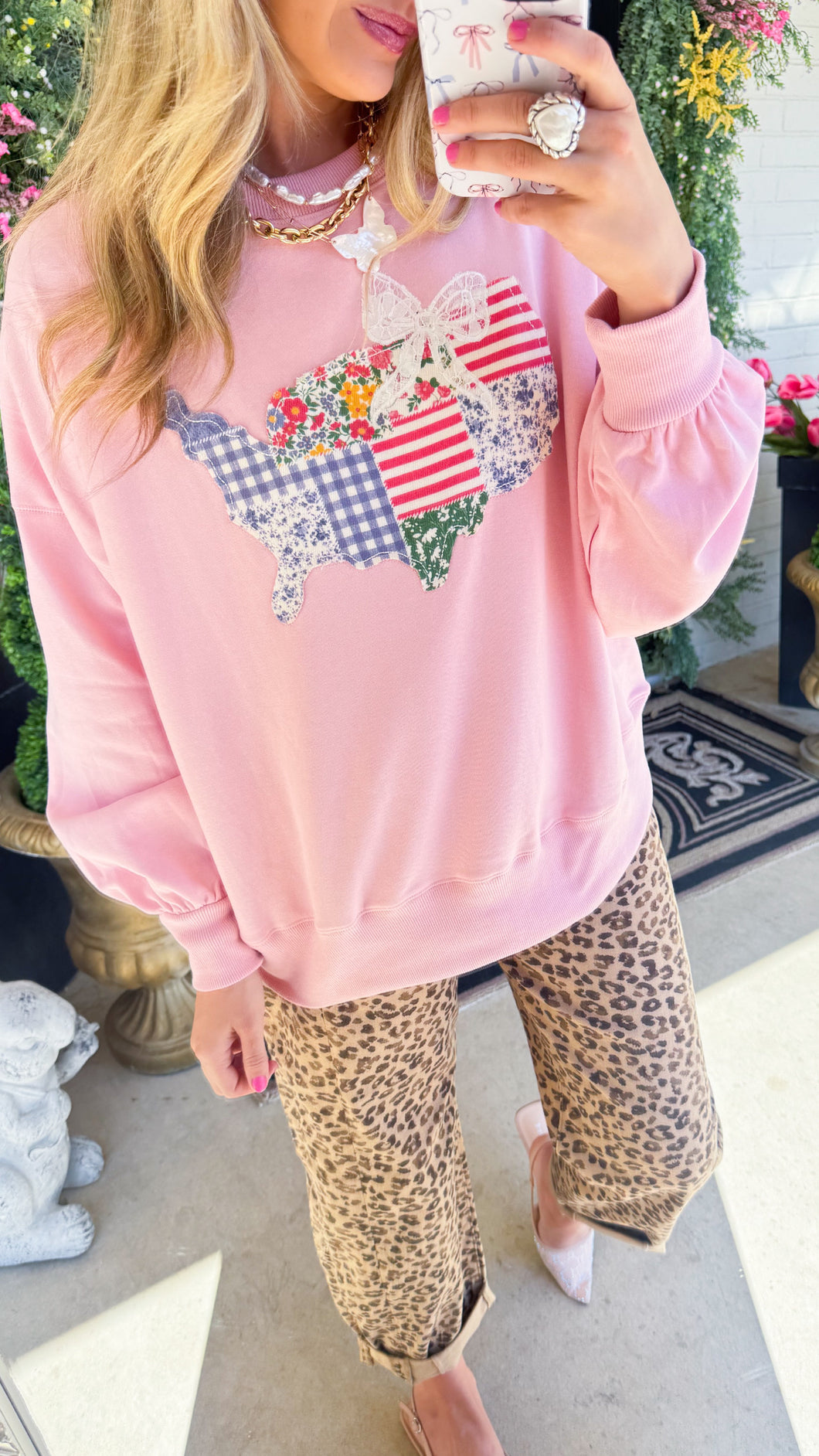Pink American Patched Top