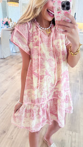 Light Pink Toile Print Dress