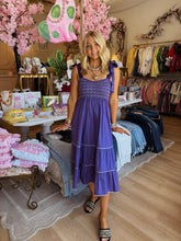 Deal of the Day Purple Smocked Contrast Piping Dress