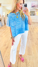 Blue Oversized Crop Box Tee