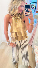 Brown and White Stripe Pants