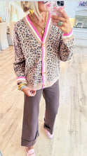 Camel Animal Pattern Button Down Cardigan