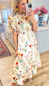 THML Cream Floral Maxi Dress