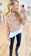 Nude Multi Color Jeweled Sweater