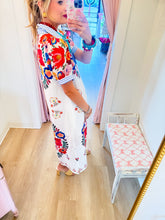 Ivory Botanical Printed Midi Dress