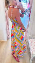 Rainbow Geo Stripe Midi Dress