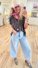 Ash Grey Star Embroidered Top