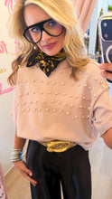 Beige Pearl Crew Neck Sweater