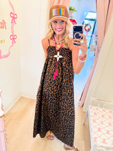 Leopard Print Sleeveless Maxi Dress