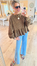 Brown Leopard Print Long Sleeve Top