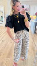 Black Eyelet Bubble Sleeve Top