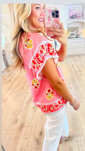 Pink Boho Bloom Top