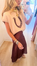 Taupe Mock Neck Horseshoe Sweater
