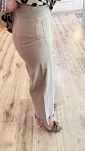 Taupe Straight Leg Ruffle Hem Pants