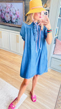 Deal of the day Washed Denim Short Sleeve Mini Dress