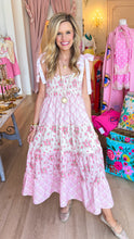 Pink Multi Floral Mix Midi Dress