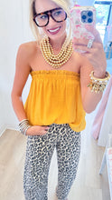 Mustard Yellow Bubble Hem Tube Top