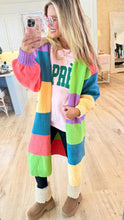 Multi Color Long Open Cardigan
