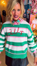 Pink Green Red Striped Jeweled Collar