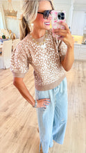 Latte Animal Print Puff Sleeve Sweater