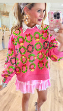 Queen of Sparkle Pink Wreath Sweatshirt