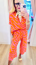 Orange and Pink Animal Print Wide Leg Pants