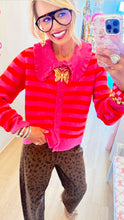 Hot Pink Stripe Cardigan