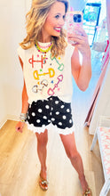 Black and White Polka Dot Ruffle Hem Shorts