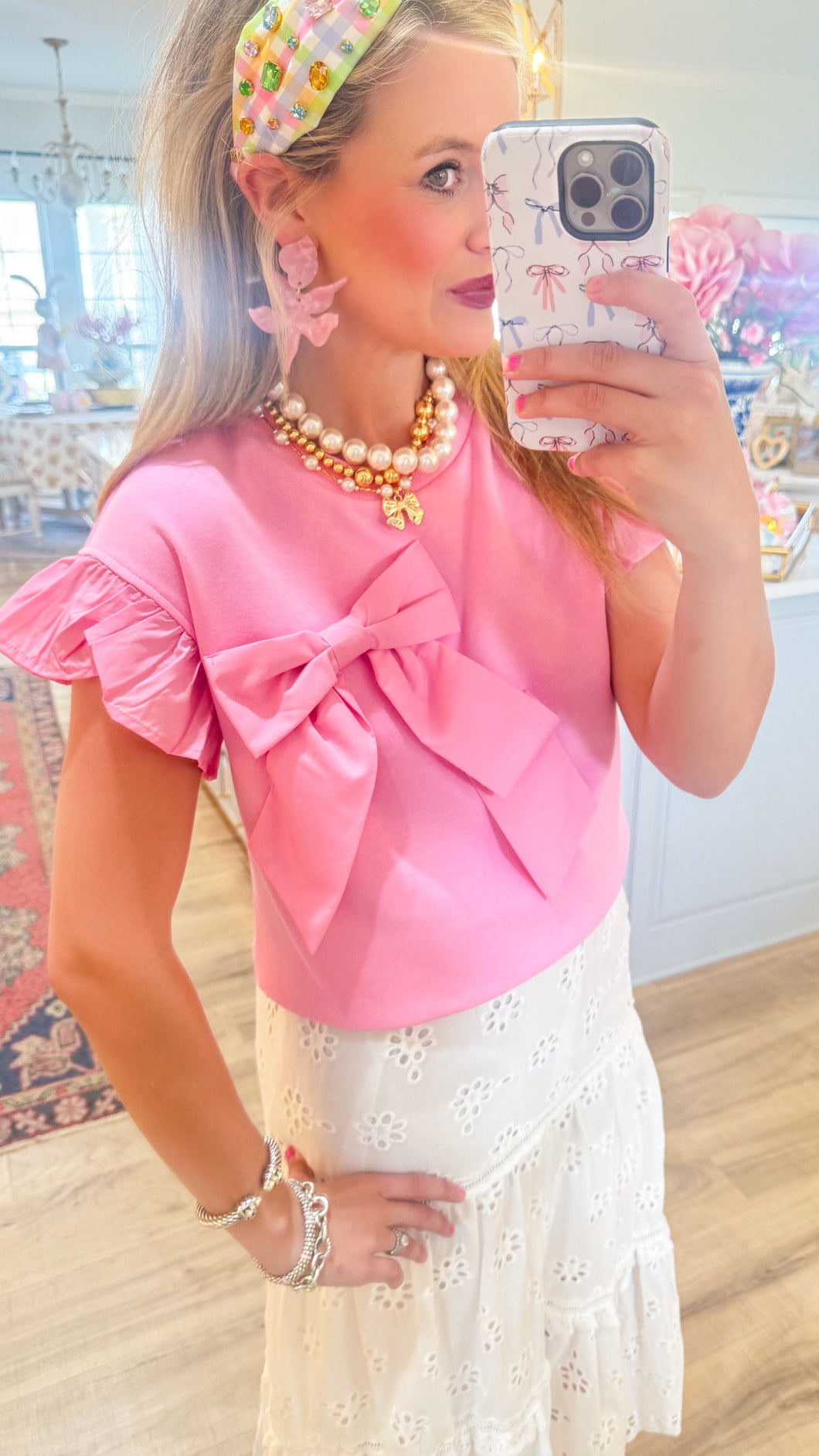 Pink Bow Blouse