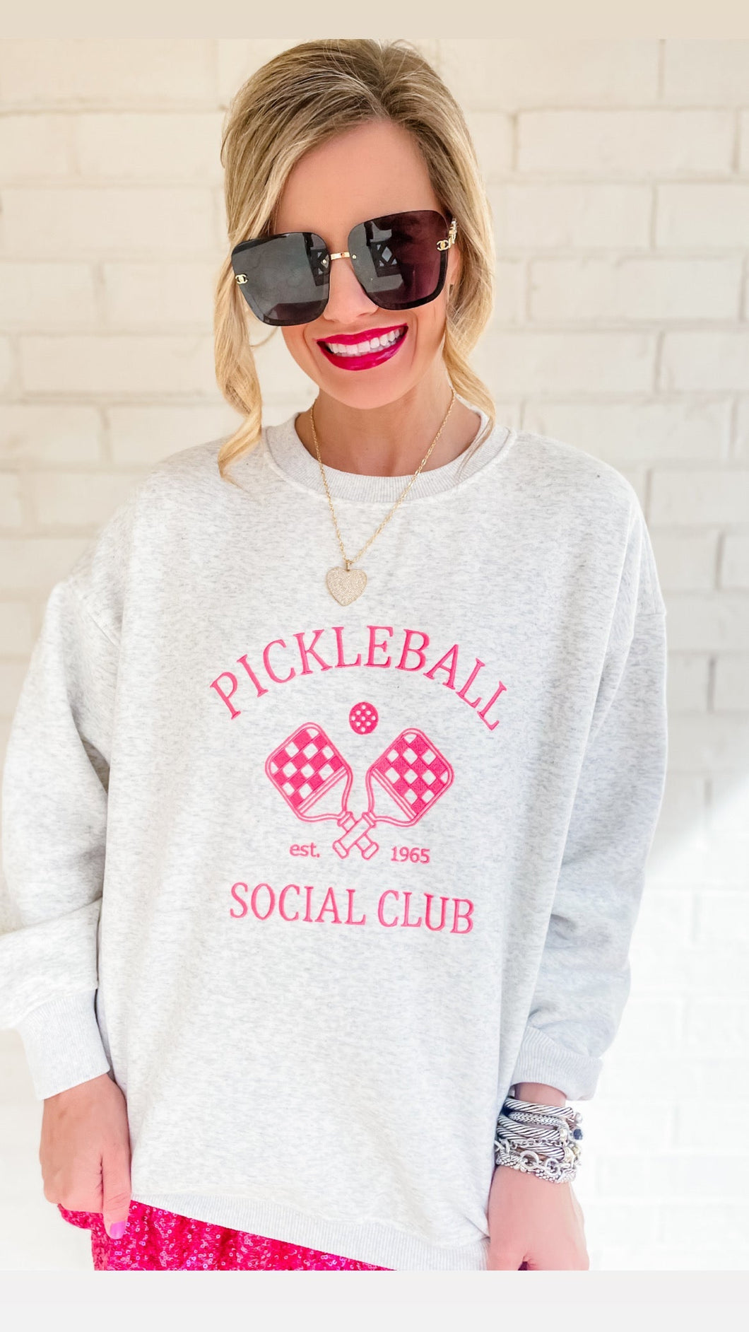 Pink Pickleball Social Club Sweatshirt