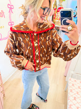 Leopard Red Accent Trim Cardigan