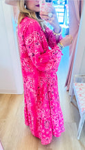 RESTOCK Fuchsia Paisley Embroidered Midi Dress