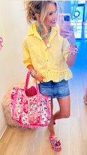 Yellow Solid Ruffle Hem Top