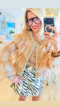 Tan Ruffle Beaded Jacket