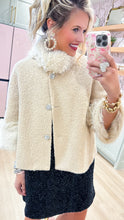 Ivy Jane Ivory Boucle Fur Trim Jacket