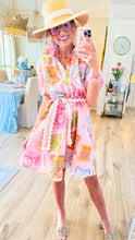 Pink Linen Ric Rac Shirt Dress