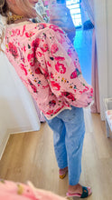 Pink Multi Print Lace Trim Top