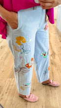 Light Denim Embroidered Pants