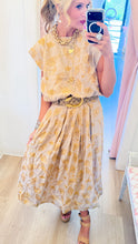 Beige Floral Embroidered Skirt Set