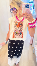 Tiger Rhinestone Collar Muscle Tee