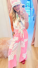 Pink Multi Denim Patchwork Pants