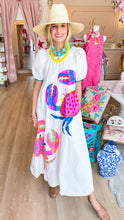 Queen of Sparkle White Multi Crab Midi Dress