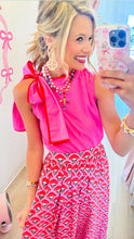 Hot Pink Shoulder Bow Top