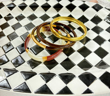Brown and Gold Bangle Bracelet Set of 4