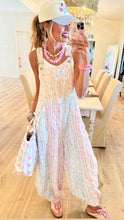 Pink and Blue Multi Floral Lace Overalls