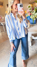 Blue Stripe Long Sleeve Top