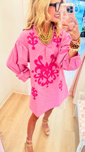 Orchid Bloom Embroidered Applique Dress